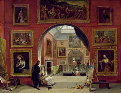 Interior of the Royal Institution, during the Old Master Exhibition, Summer 1832 by Alfred Woolmer